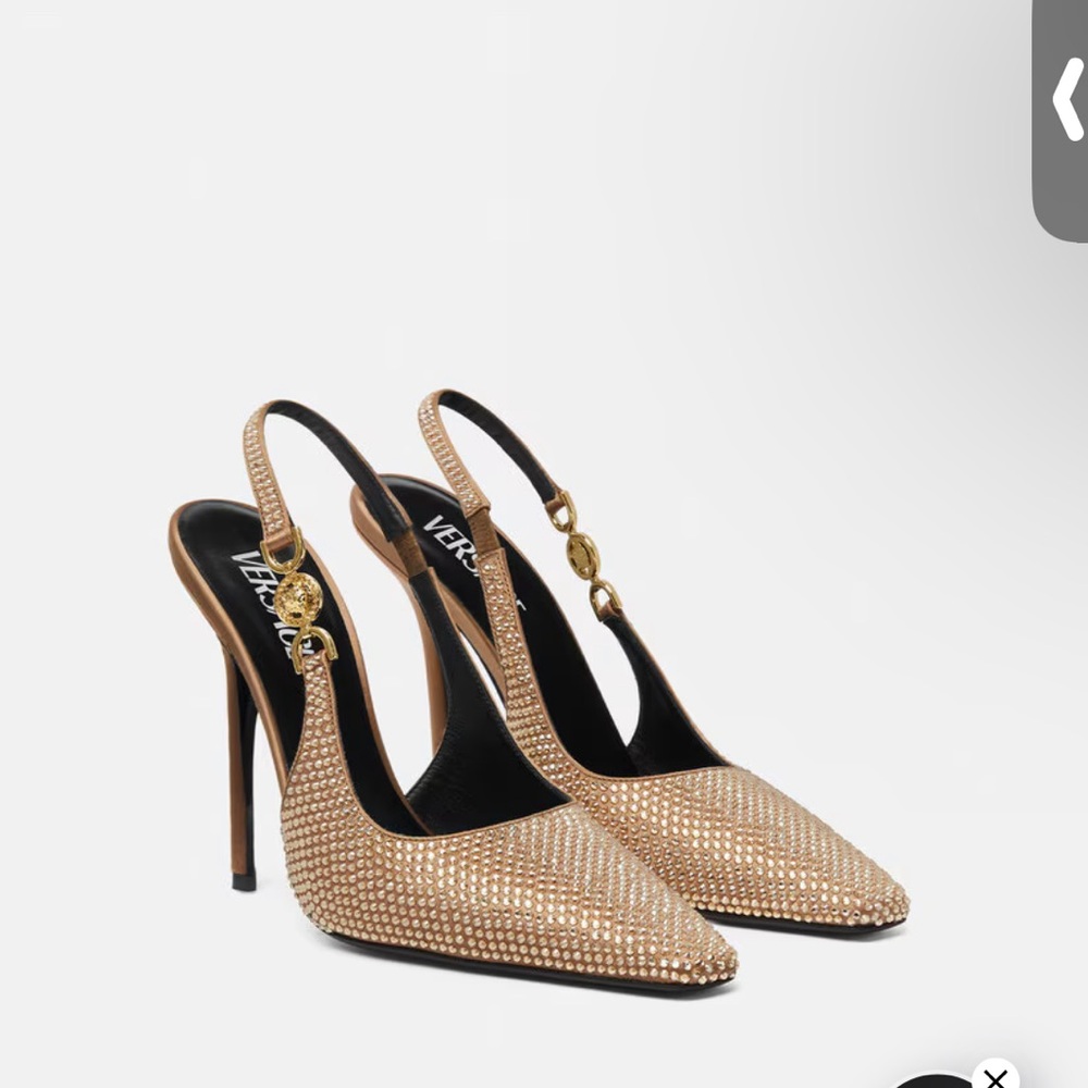 Versace MEDUSA '95 CRYSTAL SLINGBACK PUMPS 110 MM size 39